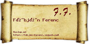 Fábján Ferenc névjegykártya